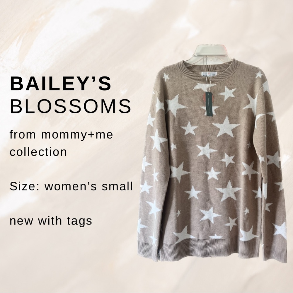 Bailey blossoms, women’s star sweater, mommy and me